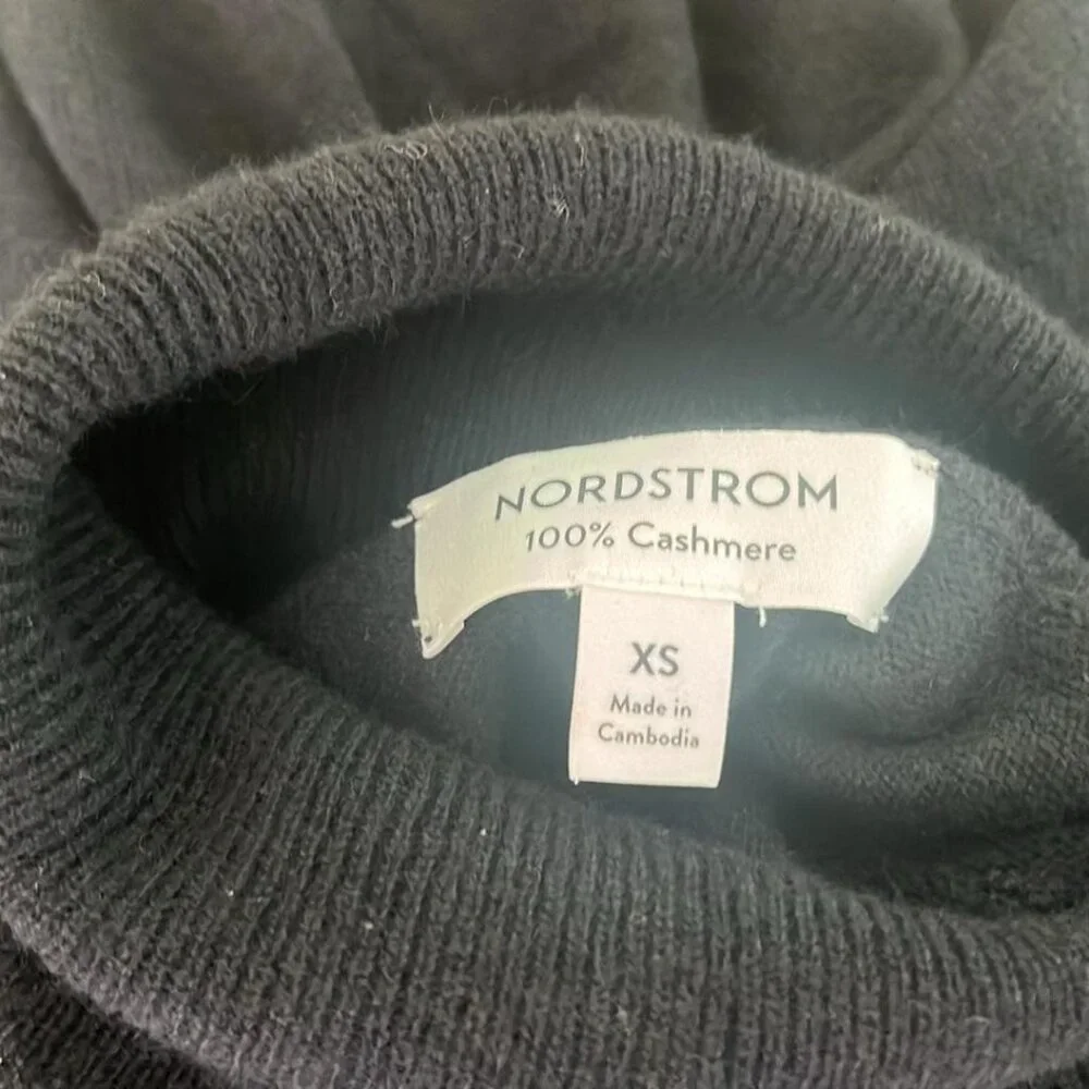 Nordstrom's‎ 100% Cashmere Black Turtleneck Sweater SZ XS Lagenlook Quiet Luxury